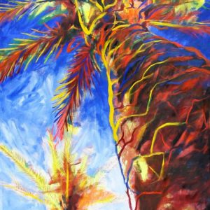 obra grafica sobre papel canson coloreada por artista 60 x 40-600€_90 x 60-1200€__palmeras mediterraneas 3
